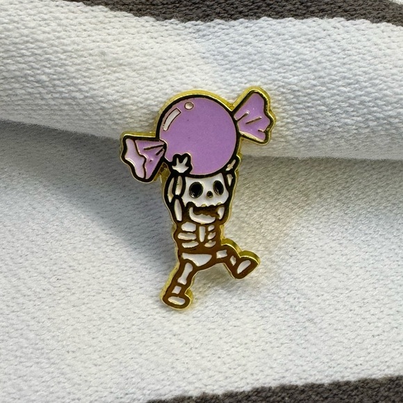 3/$15 Cute Skeleton Candy Pin Brooch - Picture 3 of 6
